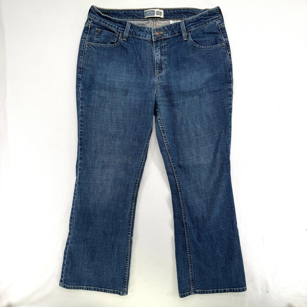 Signature by Levi Strauss & Co Bootcut Jeans Womens 14 Short Blue Low Rise Denim